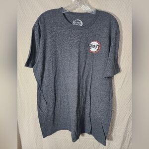 Demon Slayer Charcoal Gray Distressed Tshirt Men's Large